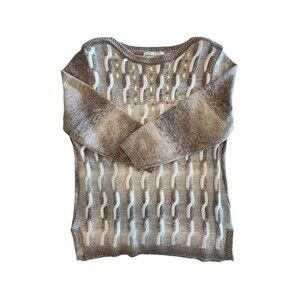 Alfred Dunner Sweater Womens Sz Petite Med Beaded Cable Knit Academia